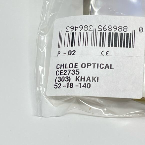 CHLOE 52mm frames Khaki green Mod Rectangle Full Plastic Rim filigree metal arms - Picture 15 of 16